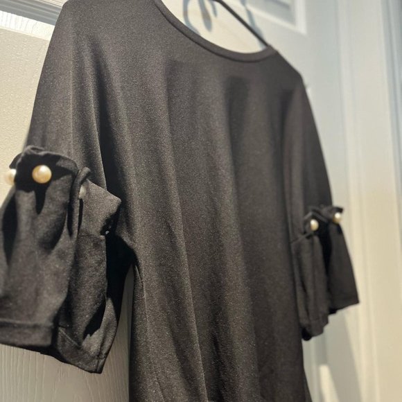 Zara Black Blouse with Pearls - Picture 3 of 4